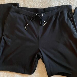 Black Elastic Waist Athletic Pants
